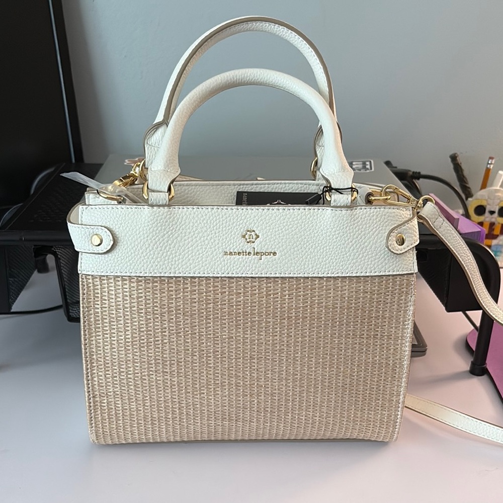 Nanette Lepore White and Tan Satchel
